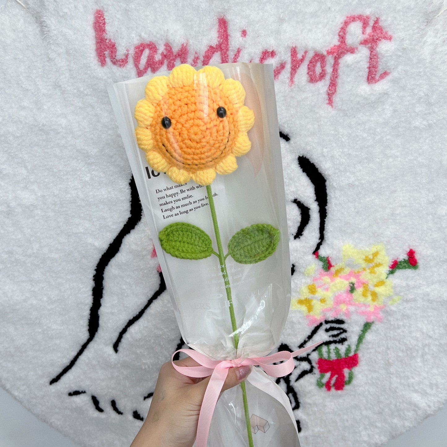 crochet sunflower smile stalk 𓏲 ࣪₊˶ᵔ ᵕ ᵔ˶🌻𓂃