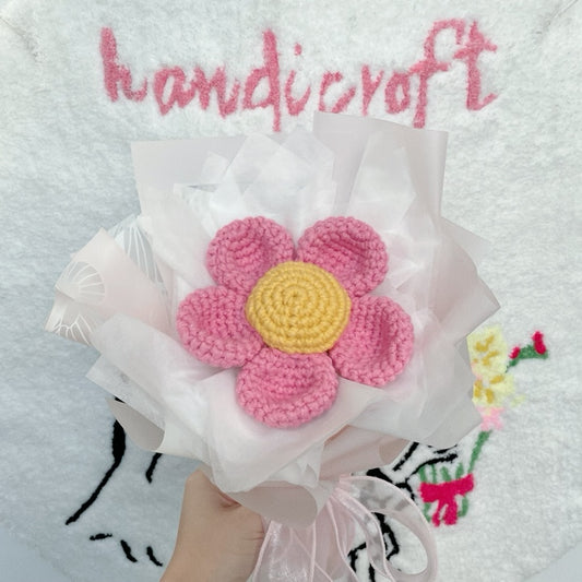 pretty in pink daisy delight - crochet flower bouquet ⋆˚🌼˖°