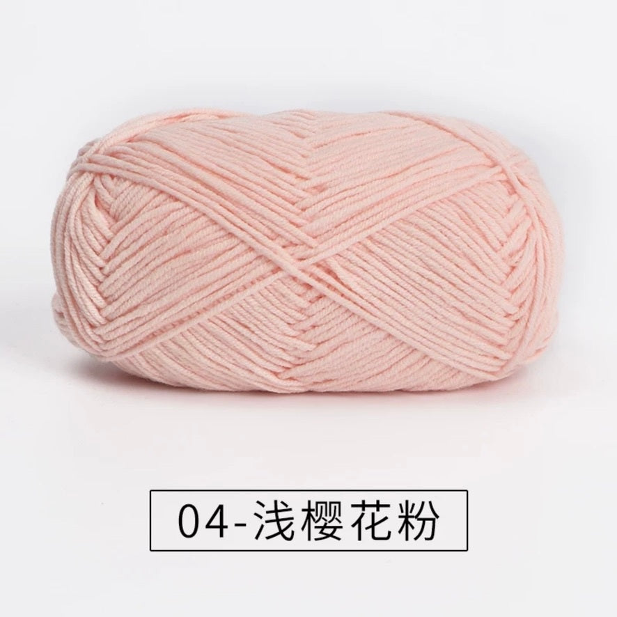 4-ply milk cotton #2 high quality yarn 73 colours 雪妃尔萩娃娃大四股萩二牛奶毛线