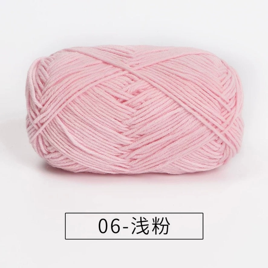 4-ply milk cotton #2 high quality yarn 73 colours 雪妃尔萩娃娃大四股萩二牛奶毛线