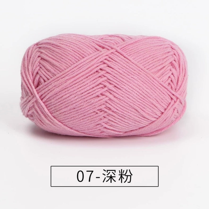 4-ply milk cotton #2 high quality yarn 73 colours 雪妃尔萩娃娃大四股萩二牛奶毛线