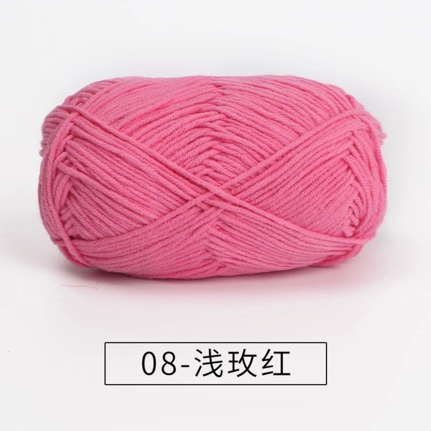 4-ply milk cotton #2 high quality yarn 73 colours 雪妃尔萩娃娃大四股萩二牛奶毛线