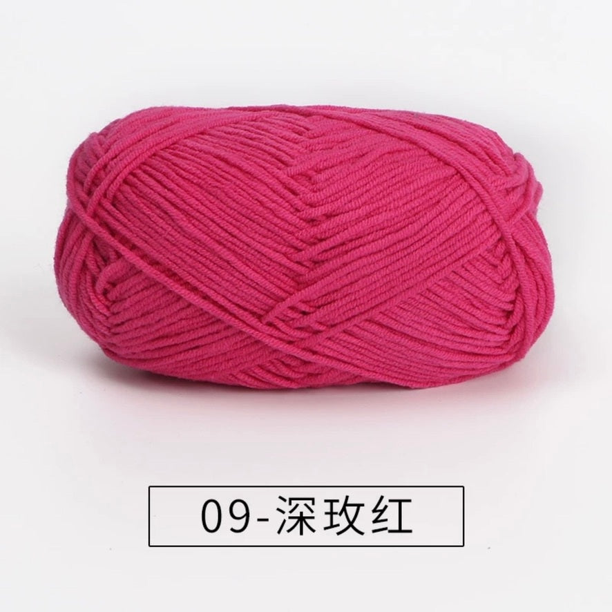 4-ply milk cotton #2 high quality yarn 73 colours 雪妃尔萩娃娃大四股萩二牛奶毛线