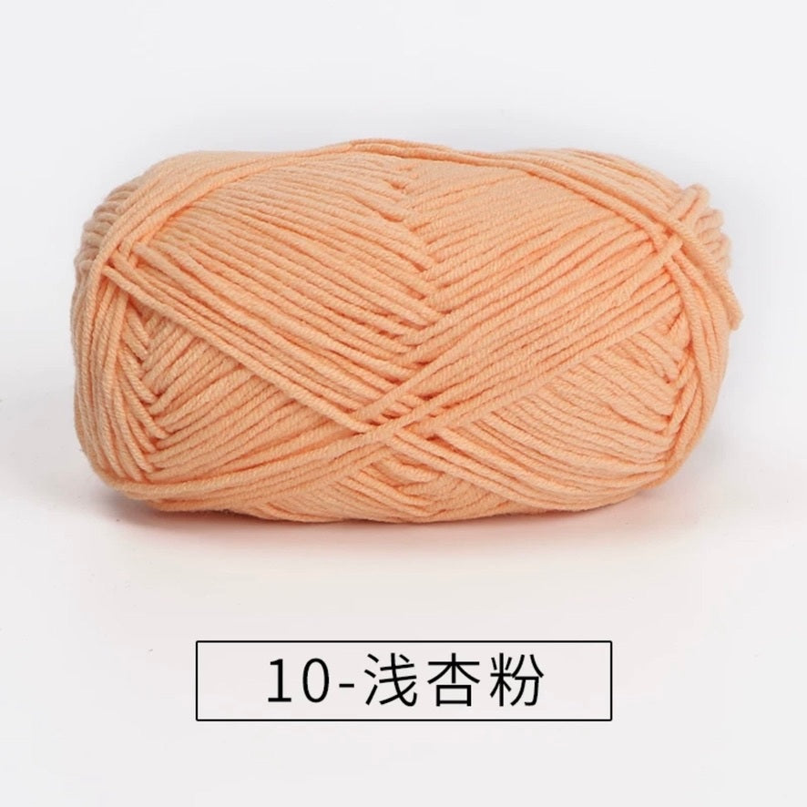 4-ply milk cotton #2 high quality yarn 73 colours 雪妃尔萩娃娃大四股萩二牛奶毛线