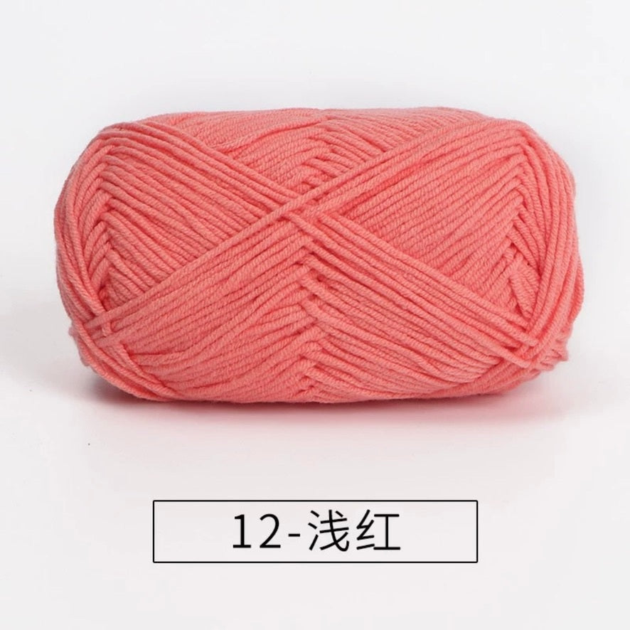 4-ply milk cotton #2 high quality yarn 73 colours 雪妃尔萩娃娃大四股萩二牛奶毛线