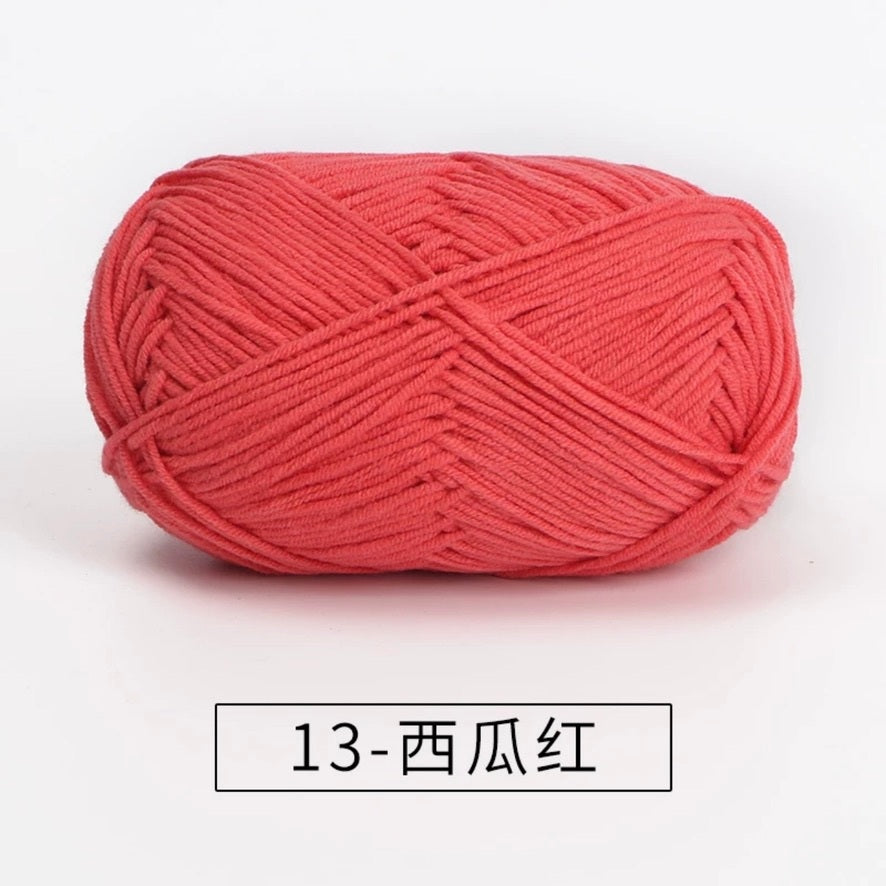 4-ply milk cotton #2 high quality yarn 73 colours 雪妃尔萩娃娃大四股萩二牛奶毛线