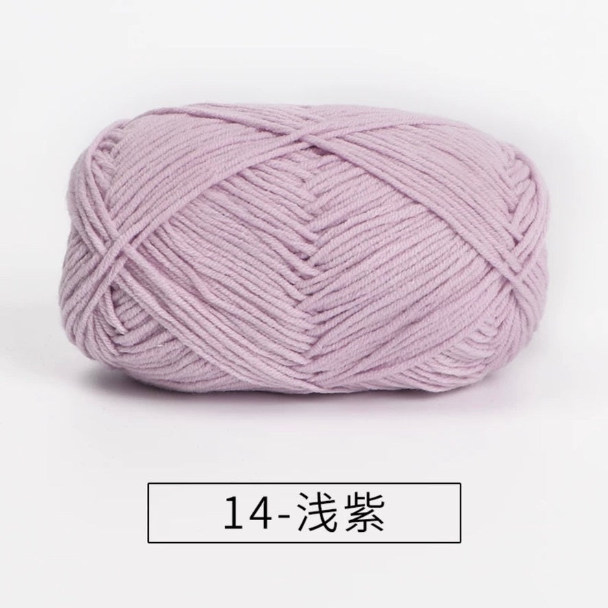 4-ply milk cotton #2 high quality yarn 73 colours 雪妃尔萩娃娃大四股萩二牛奶毛线
