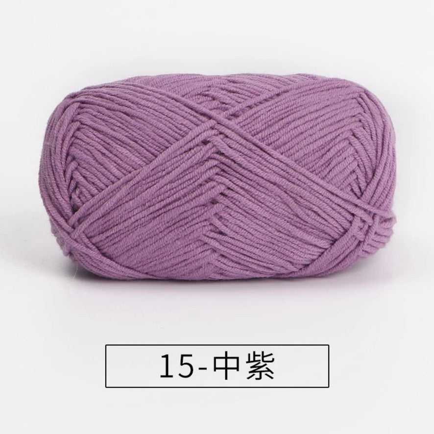 4-ply milk cotton #2 high quality yarn 73 colours 雪妃尔萩娃娃大四股萩二牛奶毛线