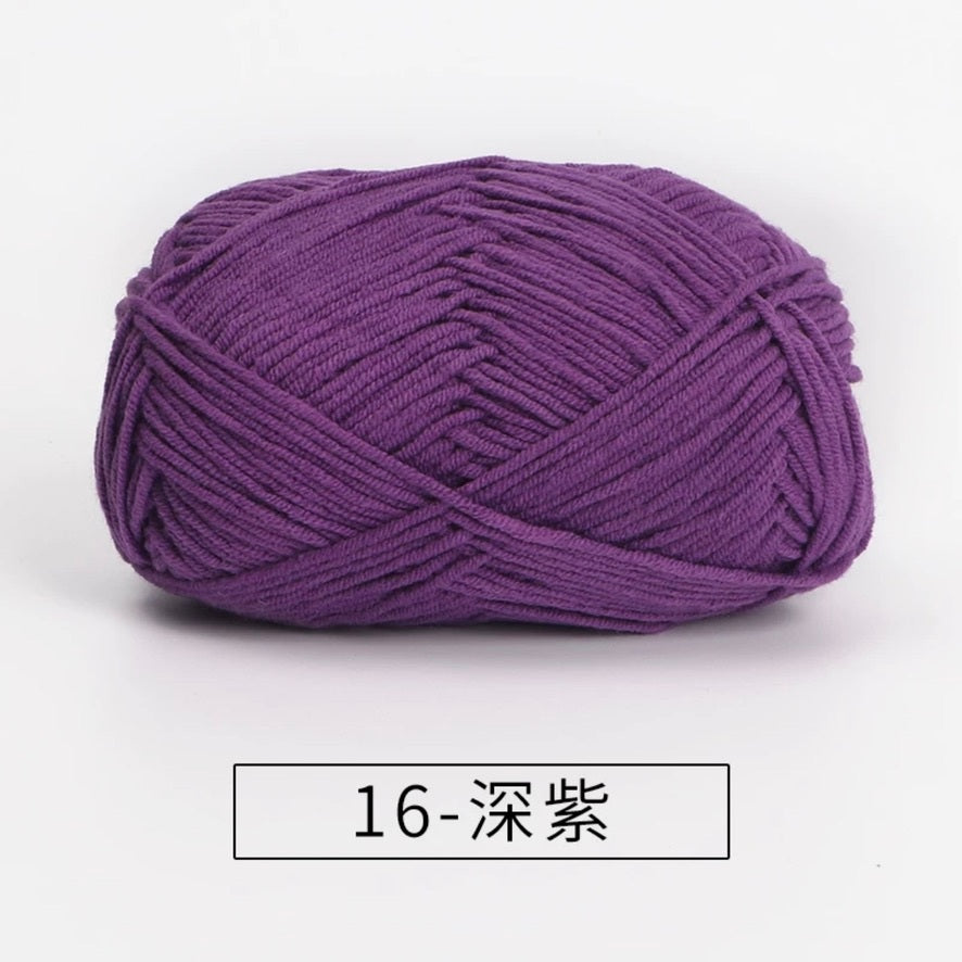 4-ply milk cotton #2 high quality yarn 73 colours 雪妃尔萩娃娃大四股萩二牛奶毛线