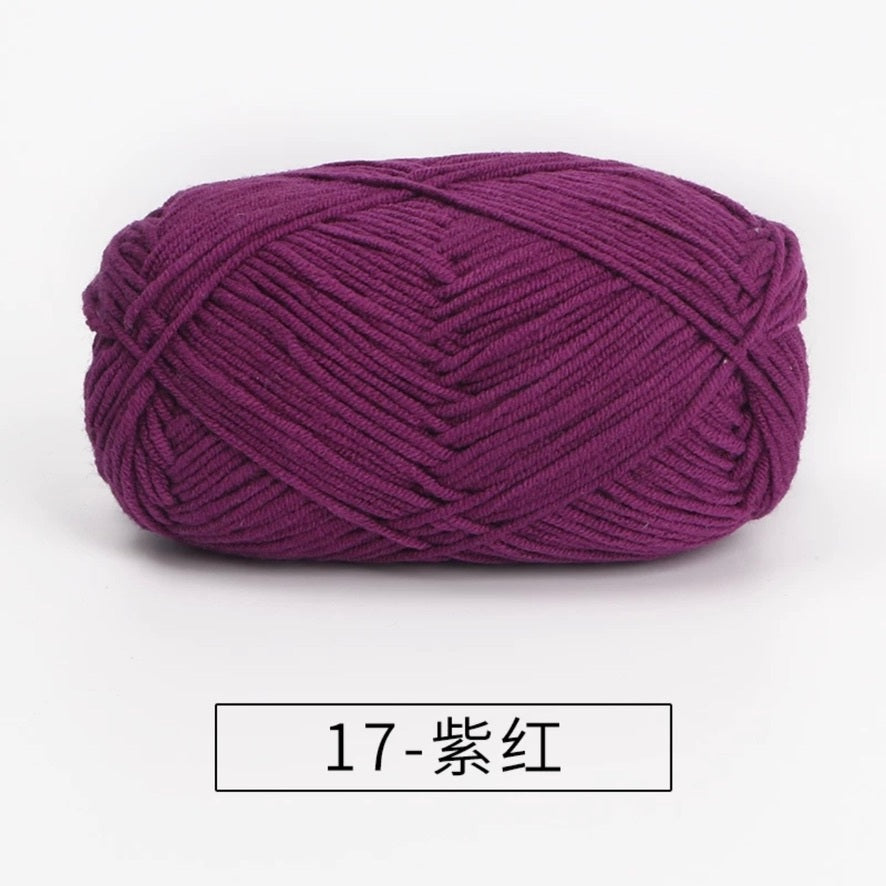 4-ply milk cotton #2 high quality yarn 73 colours 雪妃尔萩娃娃大四股萩二牛奶毛线