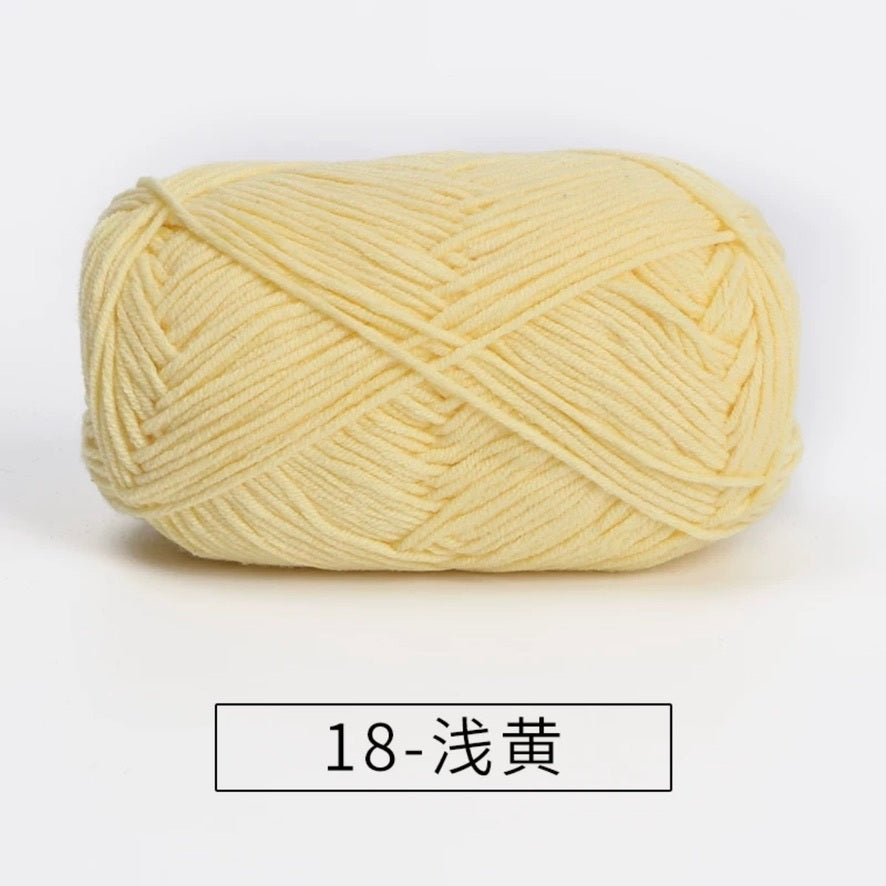 4-ply milk cotton #2 high quality yarn 73 colours 雪妃尔萩娃娃大四股萩二牛奶毛线