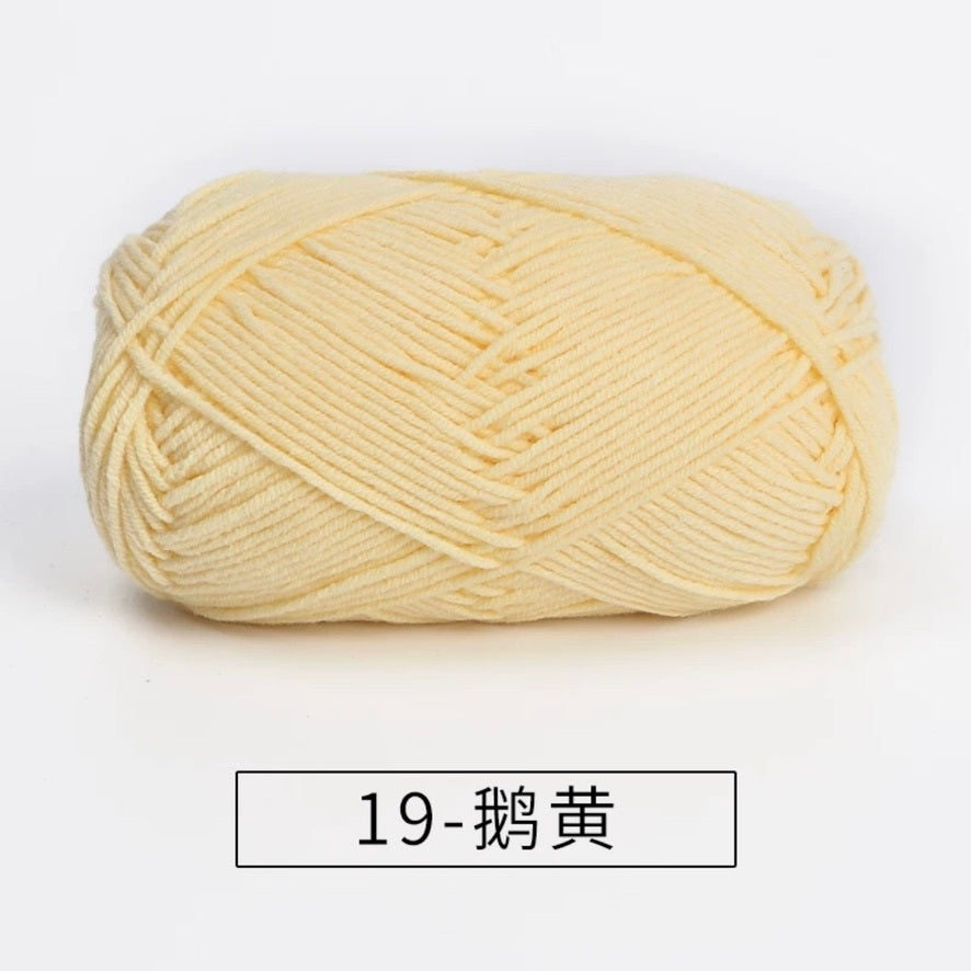 4-ply milk cotton #2 high quality yarn 73 colours 雪妃尔萩娃娃大四股萩二牛奶毛线