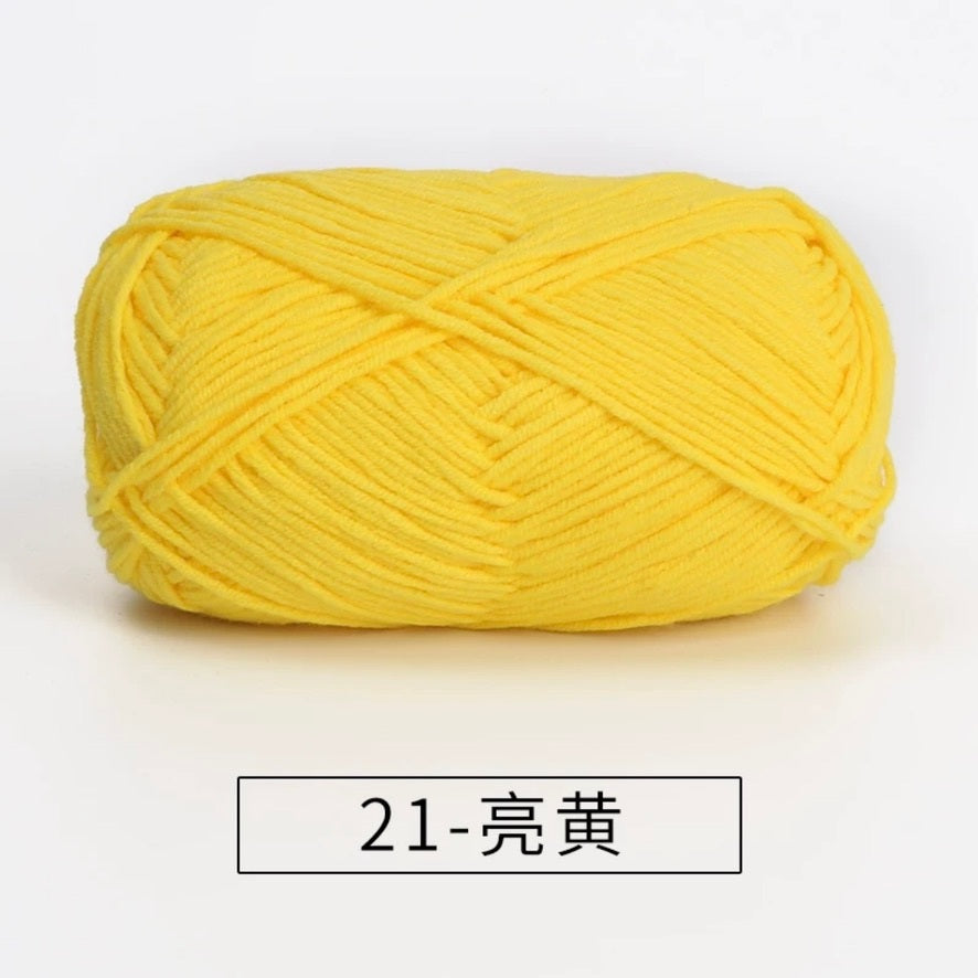 4-ply milk cotton #2 high quality yarn 73 colours 雪妃尔萩娃娃大四股萩二牛奶毛线