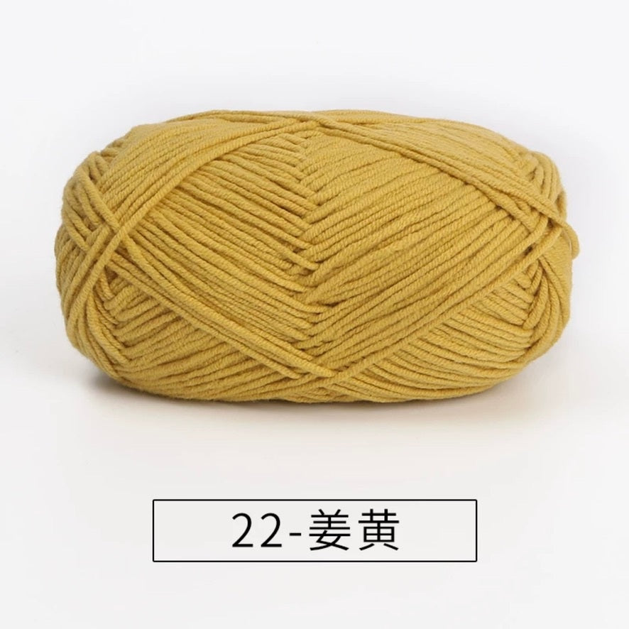 4-ply milk cotton #2 high quality yarn 73 colours 雪妃尔萩娃娃大四股萩二牛奶毛线