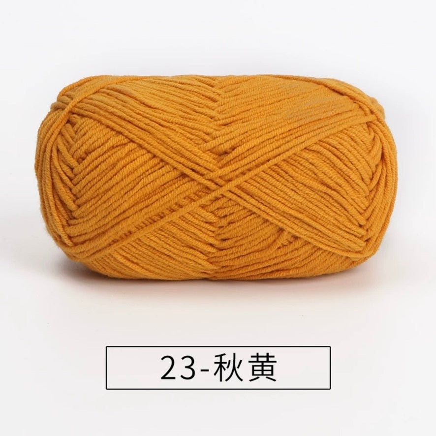 4-ply milk cotton #2 high quality yarn 73 colours 雪妃尔萩娃娃大四股萩二牛奶毛线