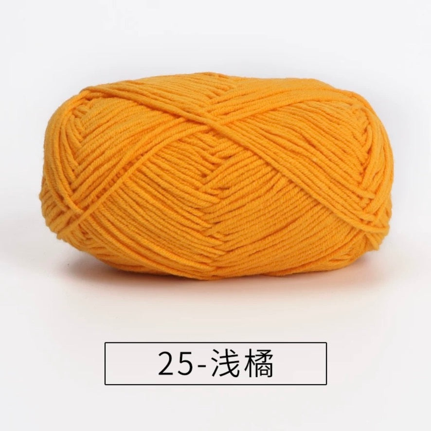 4-ply milk cotton #2 high quality yarn 73 colours 雪妃尔萩娃娃大四股萩二牛奶毛线