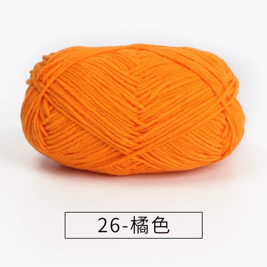 4-ply milk cotton #2 high quality yarn 73 colours 雪妃尔萩娃娃大四股萩二牛奶毛线