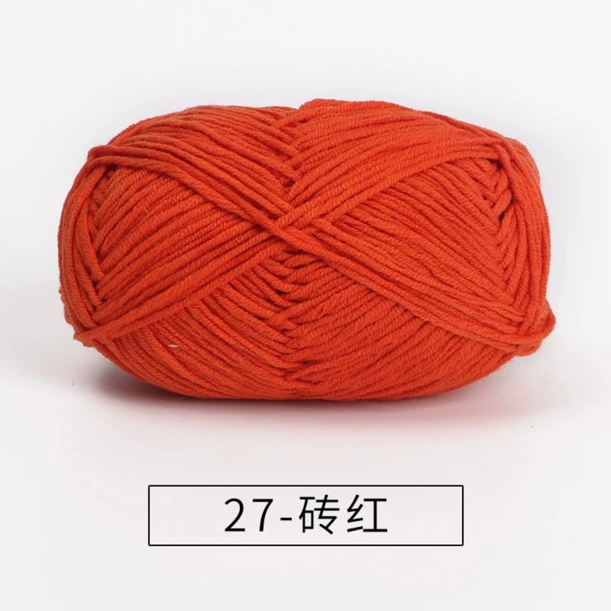 4-ply milk cotton #2 high quality yarn 73 colours 雪妃尔萩娃娃大四股萩二牛奶毛线