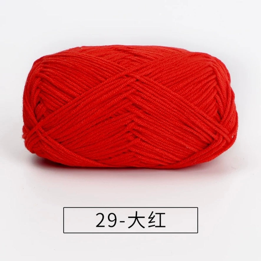 4-ply milk cotton #2 high quality yarn 73 colours 雪妃尔萩娃娃大四股萩二牛奶毛线
