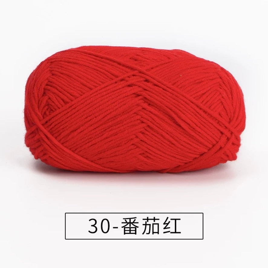4-ply milk cotton #2 high quality yarn 73 colours 雪妃尔萩娃娃大四股萩二牛奶毛线