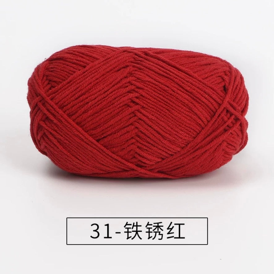 4-ply milk cotton #2 high quality yarn 73 colours 雪妃尔萩娃娃大四股萩二牛奶毛线