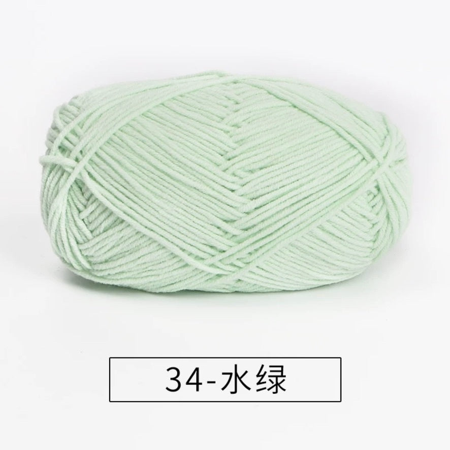 4-ply milk cotton #2 high quality yarn 73 colours 雪妃尔萩娃娃大四股萩二牛奶毛线