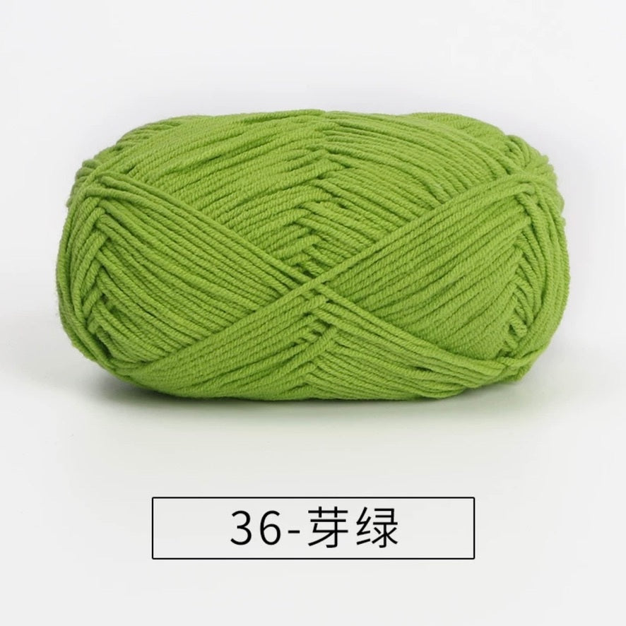 4-ply milk cotton #2 high quality yarn 73 colours 雪妃尔萩娃娃大四股萩二牛奶毛线