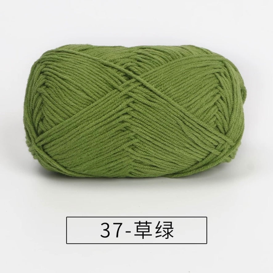 4-ply milk cotton #2 high quality yarn 73 colours 雪妃尔萩娃娃大四股萩二牛奶毛线