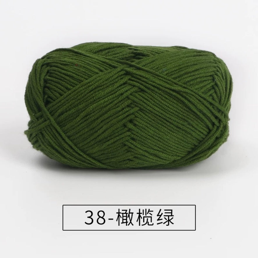 4-ply milk cotton #2 high quality yarn 73 colours 雪妃尔萩娃娃大四股萩二牛奶毛线