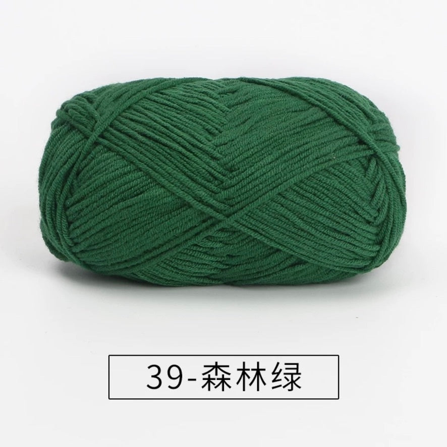 4-ply milk cotton #2 high quality yarn 73 colours 雪妃尔萩娃娃大四股萩二牛奶毛线