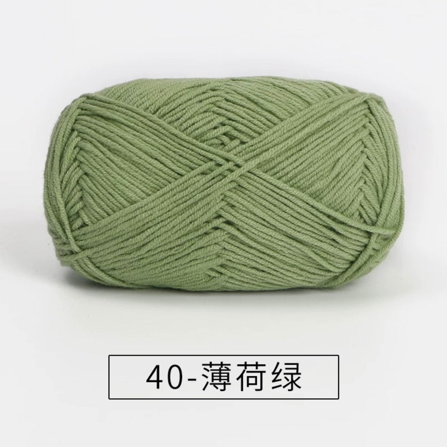 4-ply milk cotton #2 high quality yarn 73 colours 雪妃尔萩娃娃大四股萩二牛奶毛线