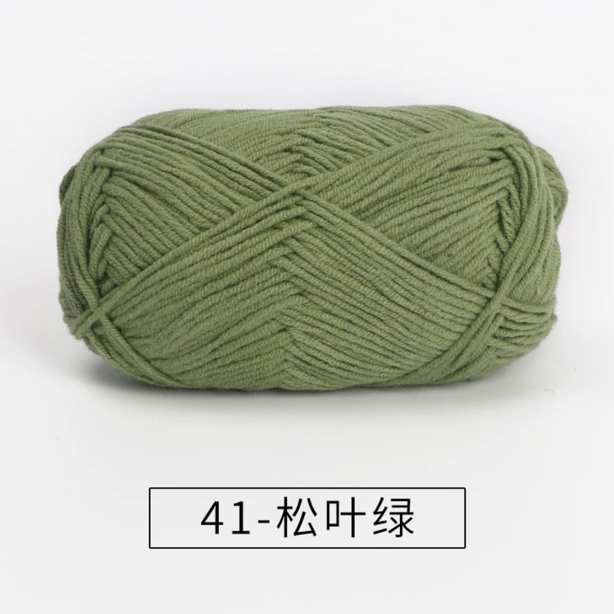 4-ply milk cotton #2 high quality yarn 73 colours 雪妃尔萩娃娃大四股萩二牛奶毛线