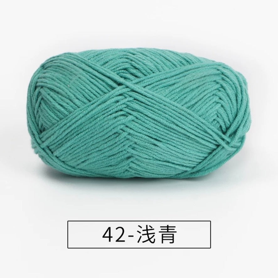 4-ply milk cotton #2 high quality yarn 73 colours 雪妃尔萩娃娃大四股萩二牛奶毛线
