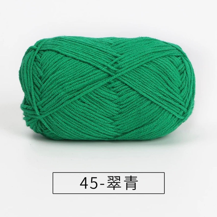 4-ply milk cotton #2 high quality yarn 73 colours 雪妃尔萩娃娃大四股萩二牛奶毛线