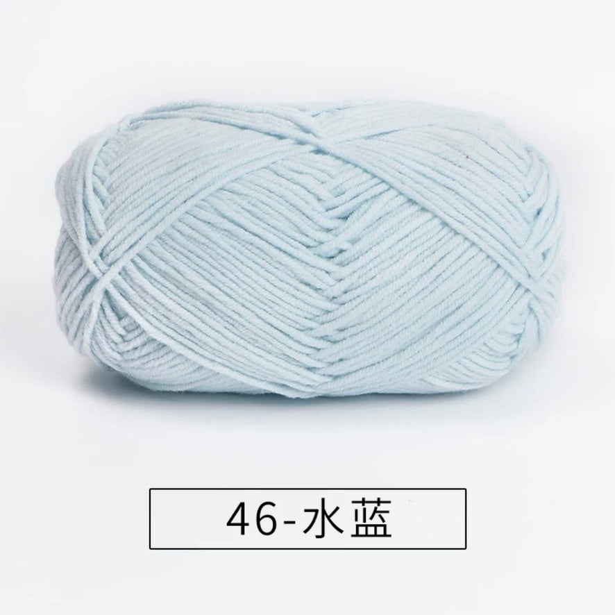 4-ply milk cotton #2 high quality yarn 73 colours 雪妃尔萩娃娃大四股萩二牛奶毛线