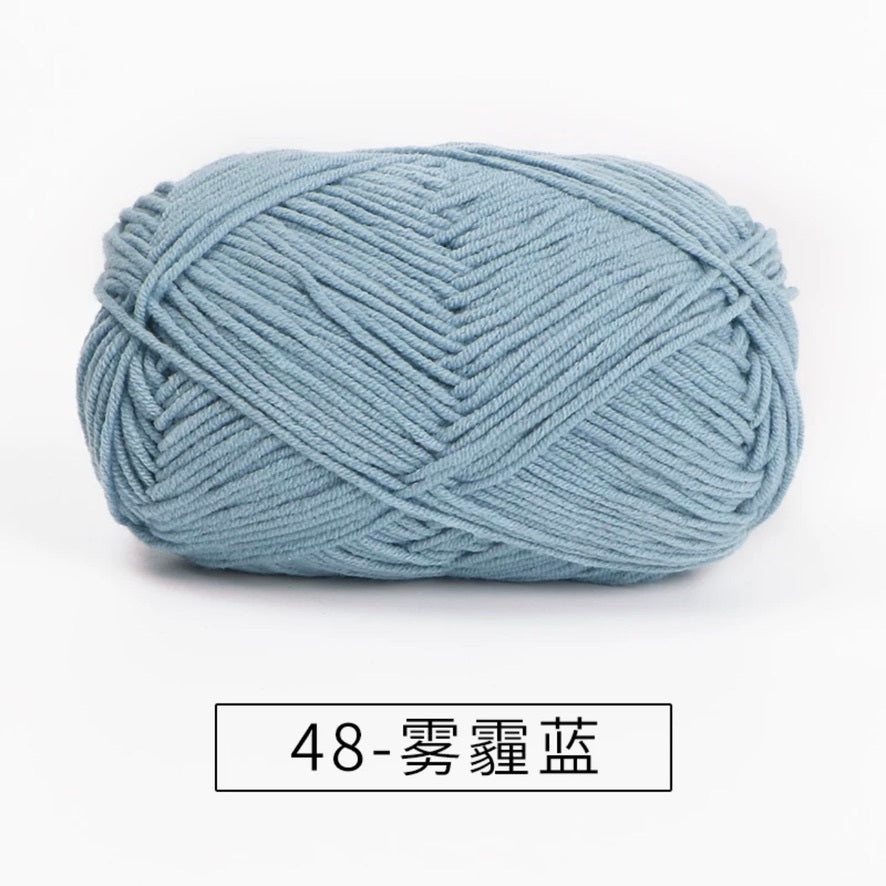 4-ply milk cotton #2 high quality yarn 73 colours 雪妃尔萩娃娃大四股萩二牛奶毛线