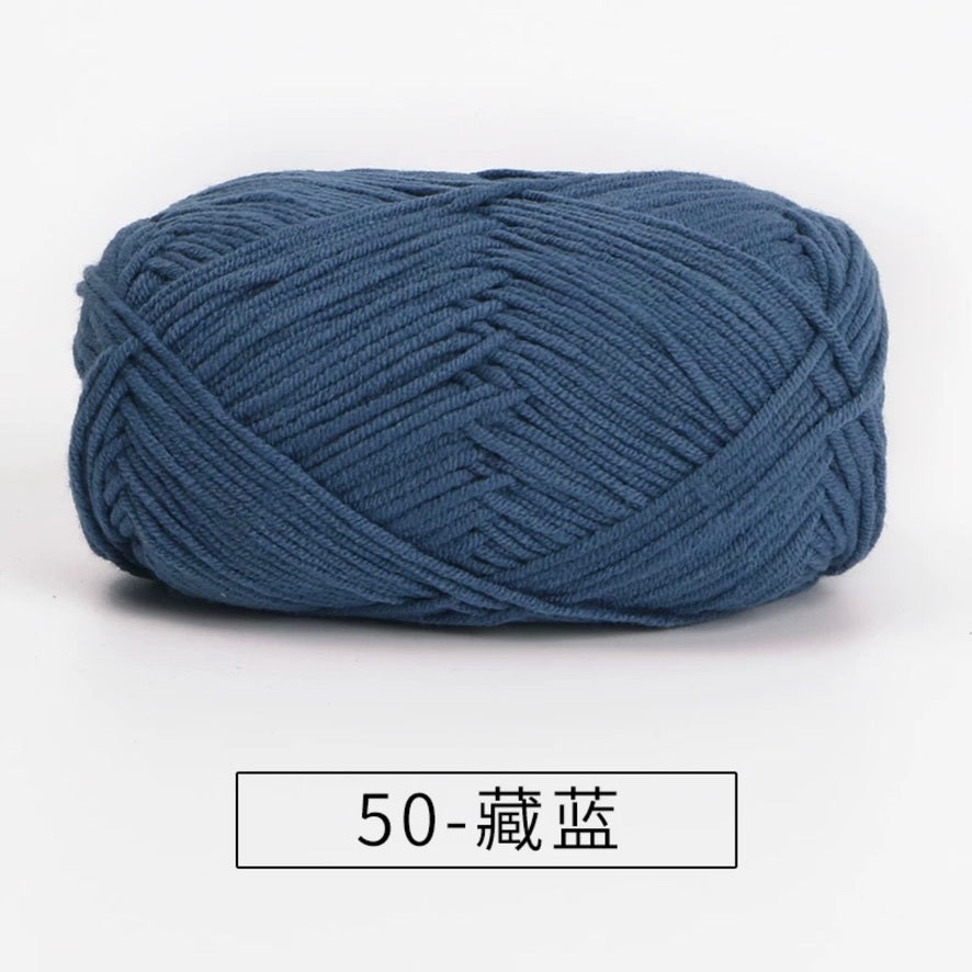 4-ply milk cotton #2 high quality yarn 73 colours 雪妃尔萩娃娃大四股萩二牛奶毛线