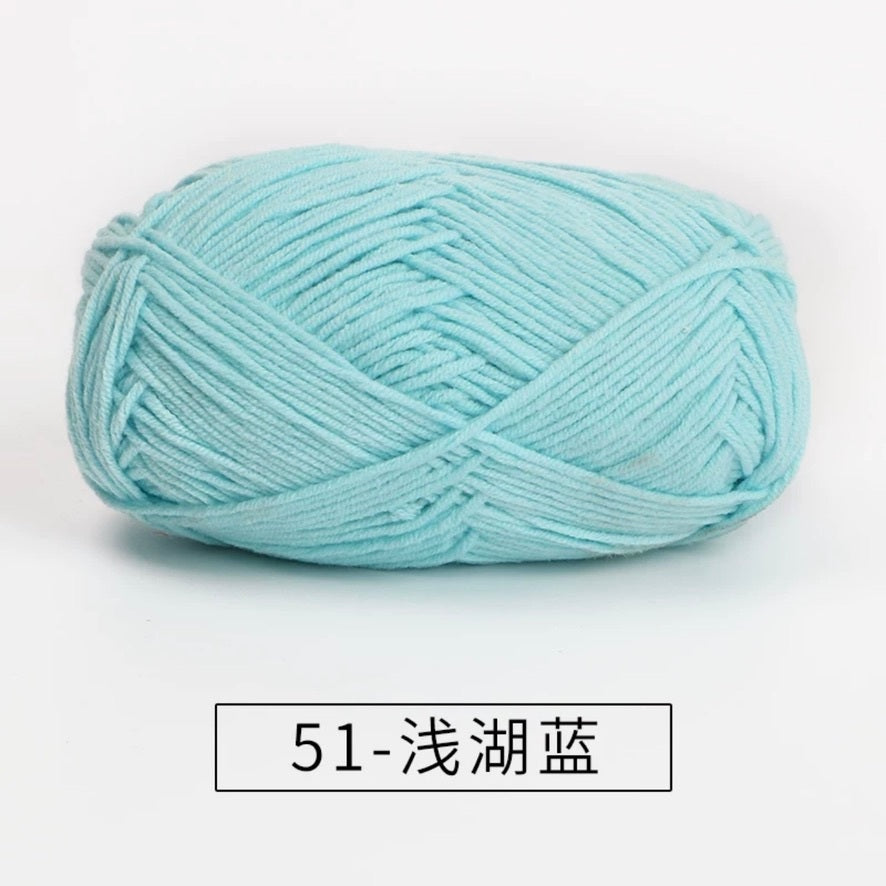 4-ply milk cotton #2 high quality yarn 73 colours 雪妃尔萩娃娃大四股萩二牛奶毛线