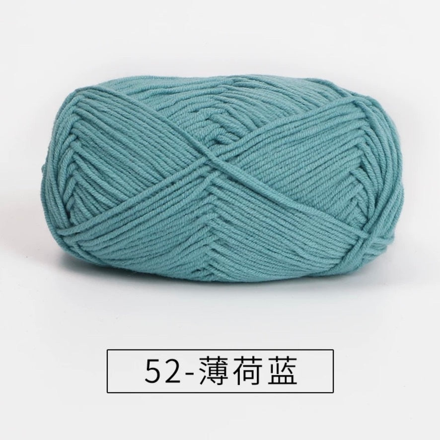 4-ply milk cotton #2 high quality yarn 73 colours 雪妃尔萩娃娃大四股萩二牛奶毛线