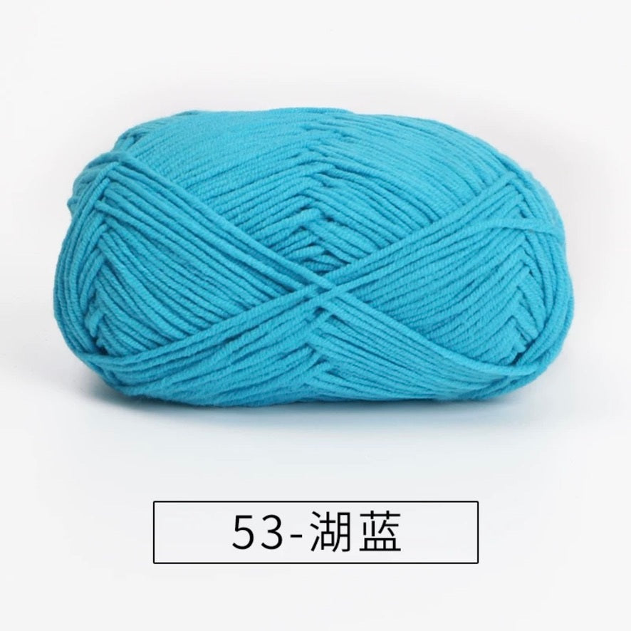 4-ply milk cotton #2 high quality yarn 73 colours 雪妃尔萩娃娃大四股萩二牛奶毛线