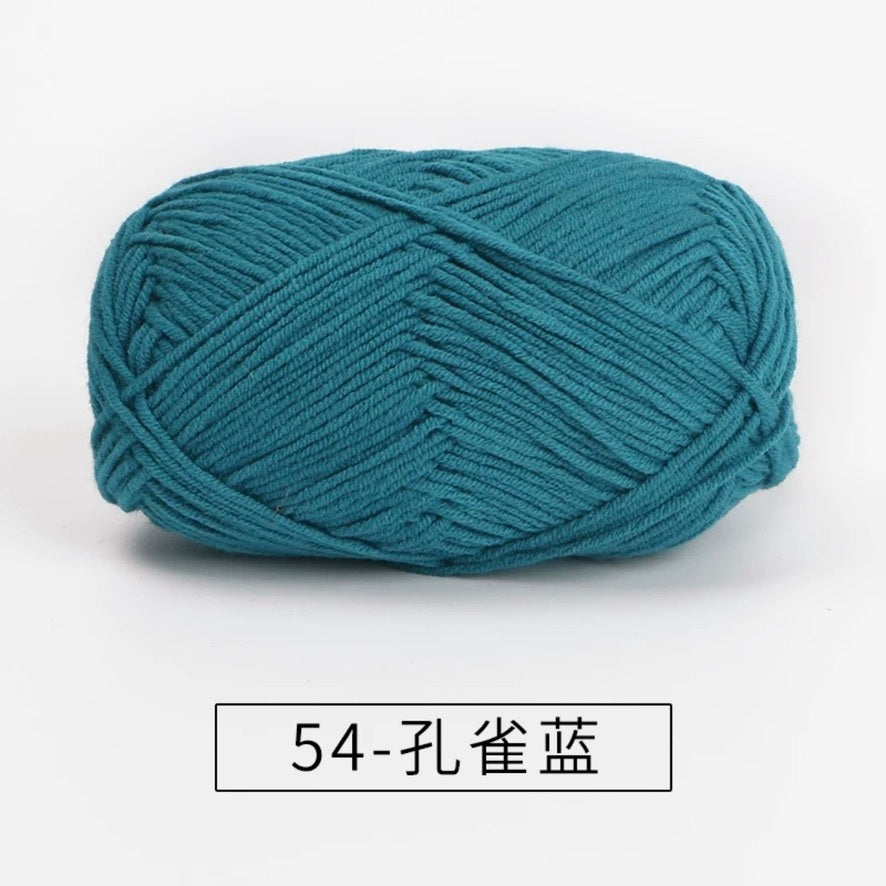 4-ply milk cotton #2 high quality yarn 73 colours 雪妃尔萩娃娃大四股萩二牛奶毛线