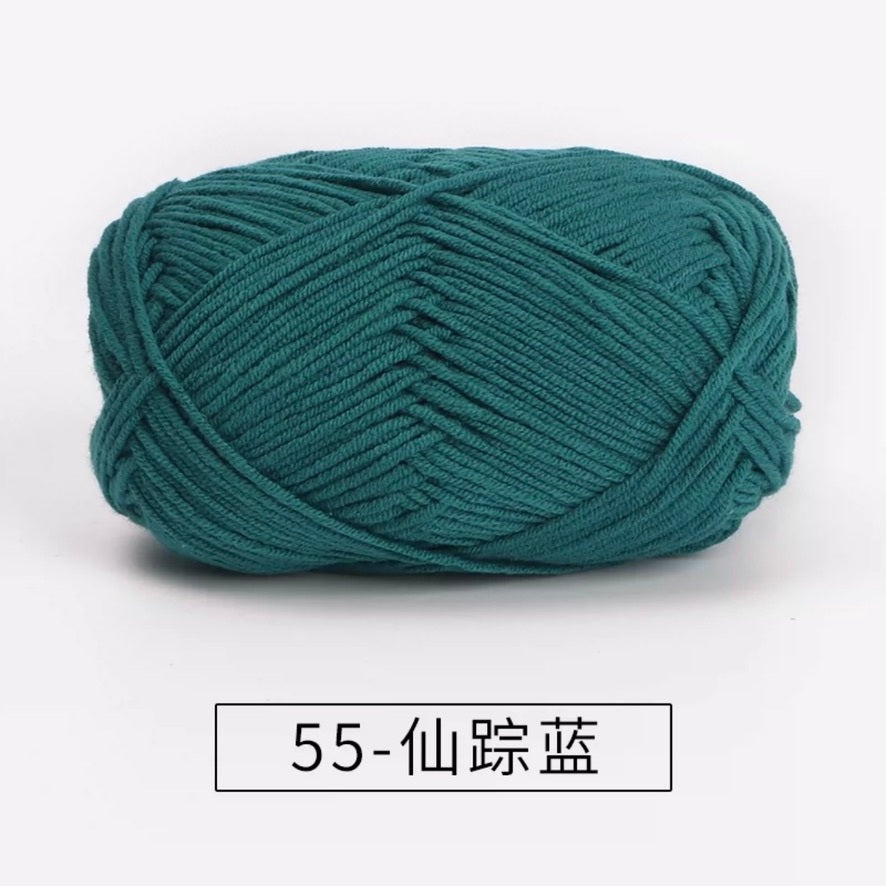 4-ply milk cotton #2 high quality yarn 73 colours 雪妃尔萩娃娃大四股萩二牛奶毛线