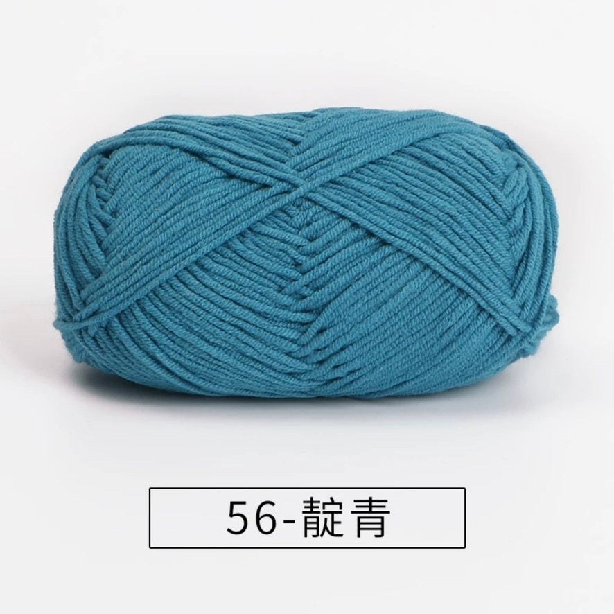 4-ply milk cotton #2 high quality yarn 73 colours 雪妃尔萩娃娃大四股萩二牛奶毛线