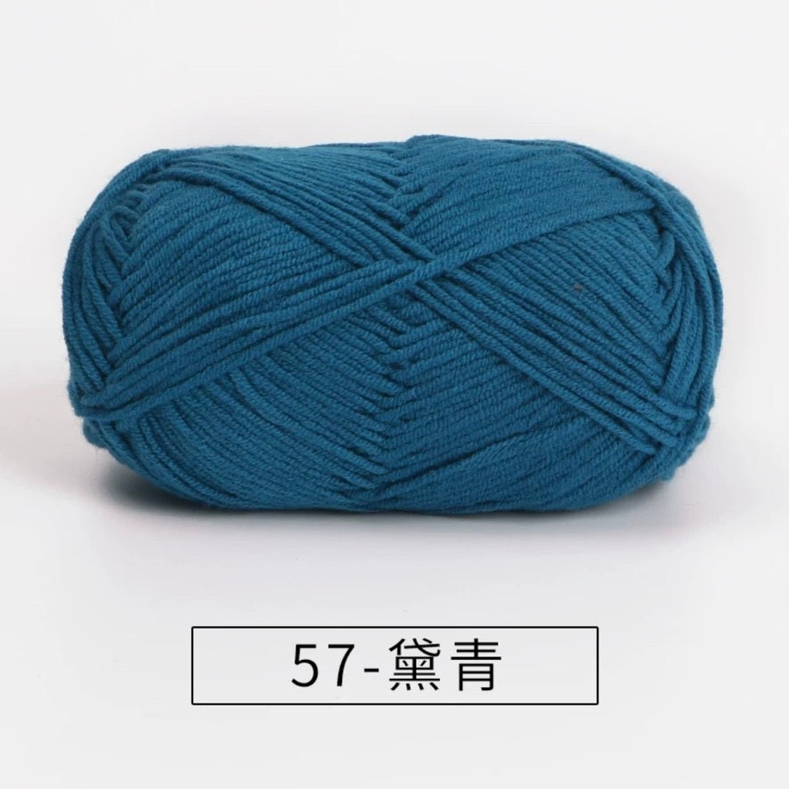 4-ply milk cotton #2 high quality yarn 73 colours 雪妃尔萩娃娃大四股萩二牛奶毛线