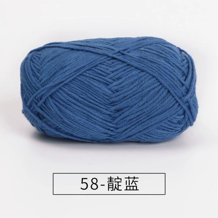 4-ply milk cotton #2 high quality yarn 73 colours 雪妃尔萩娃娃大四股萩二牛奶毛线