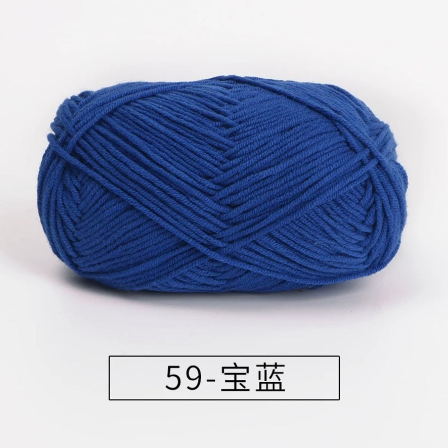 4-ply milk cotton #2 high quality yarn 73 colours 雪妃尔萩娃娃大四股萩二牛奶毛线