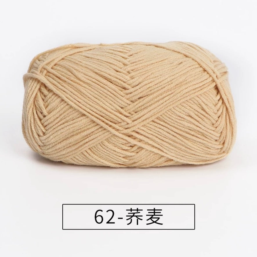 4-ply milk cotton #2 high quality yarn 73 colours 雪妃尔萩娃娃大四股萩二牛奶毛线