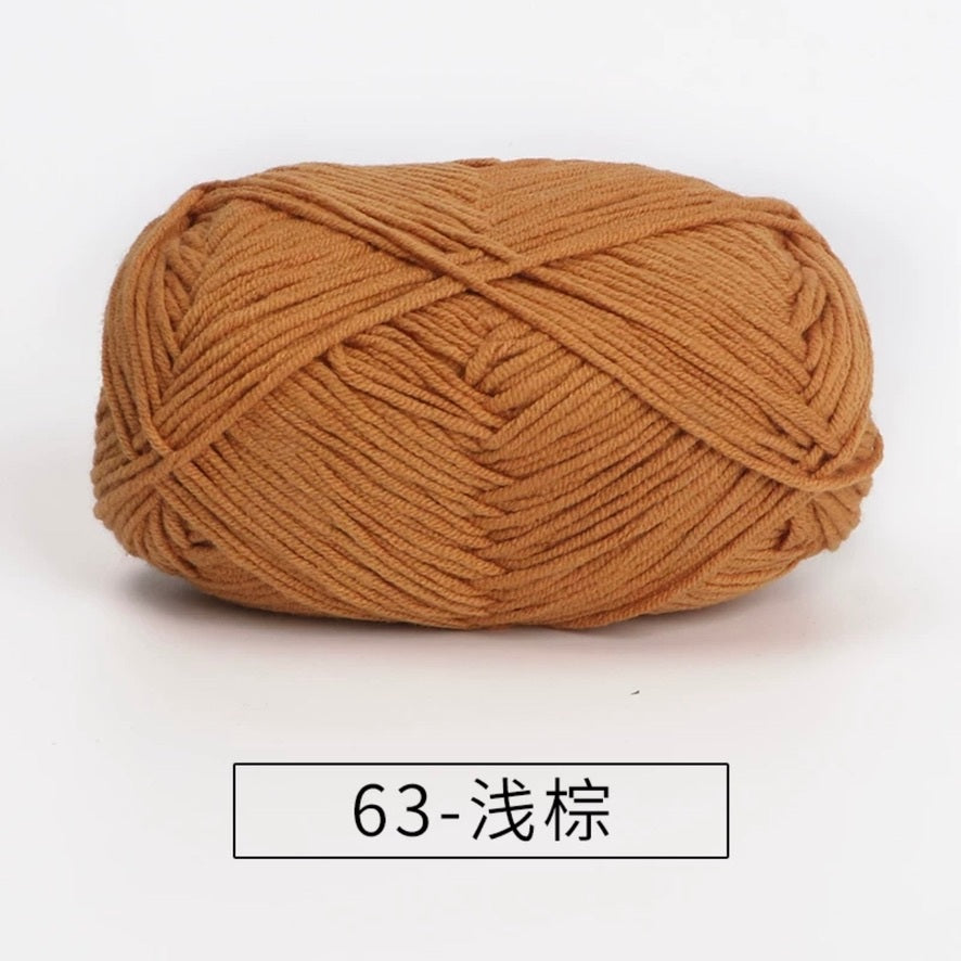 4-ply milk cotton #2 high quality yarn 73 colours 雪妃尔萩娃娃大四股萩二牛奶毛线