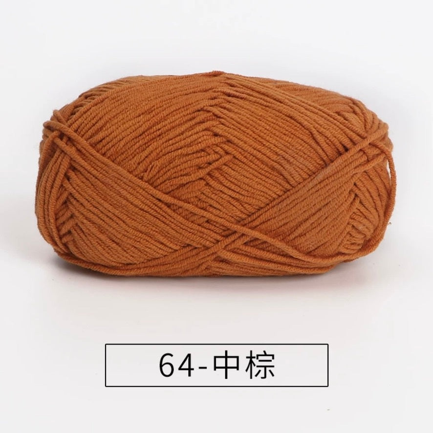 4-ply milk cotton #2 high quality yarn 73 colours 雪妃尔萩娃娃大四股萩二牛奶毛线