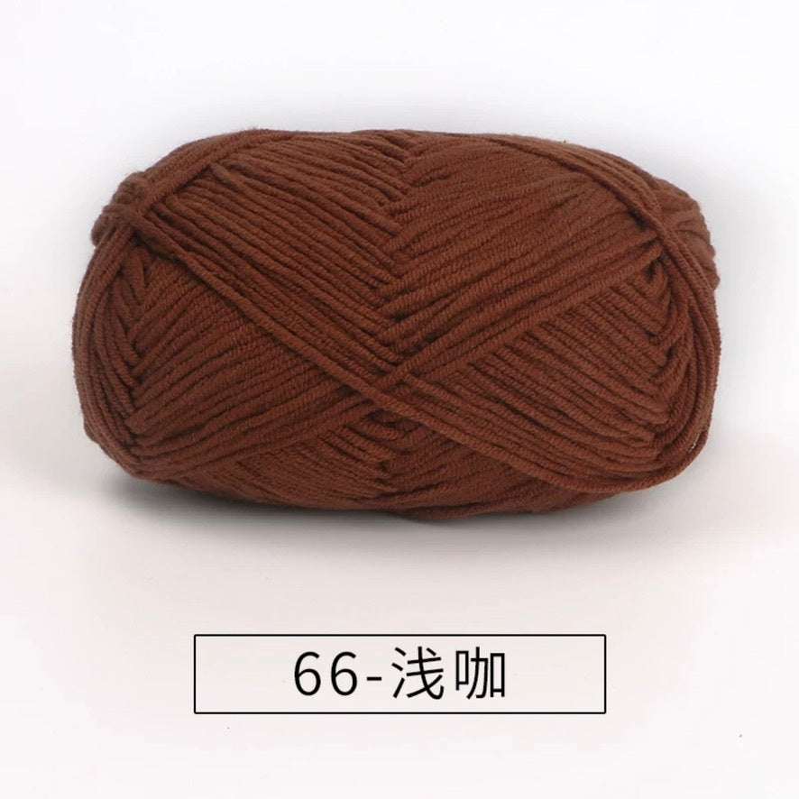 4-ply milk cotton #2 high quality yarn 73 colours 雪妃尔萩娃娃大四股萩二牛奶毛线